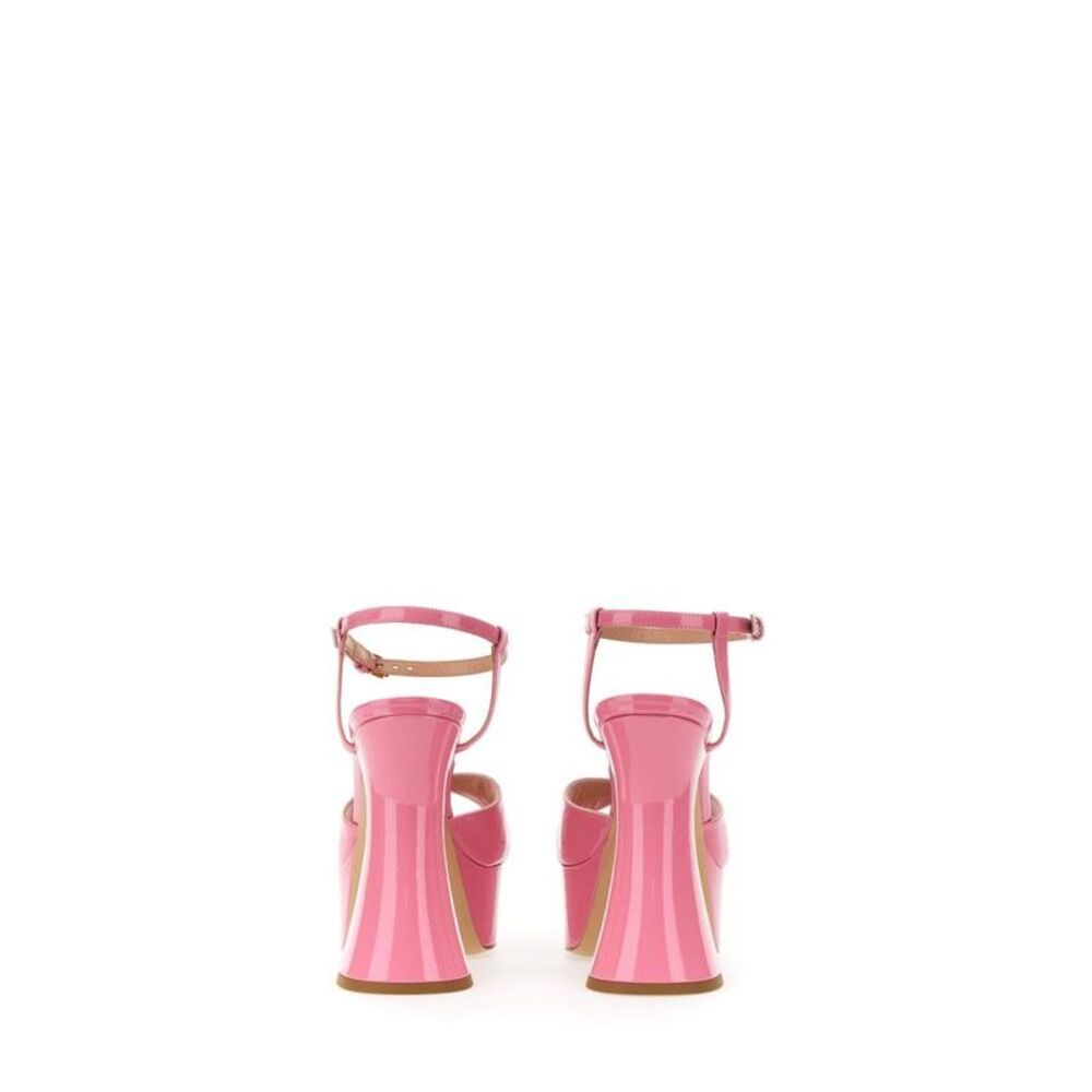 MOSCHINO COUTURE Platform Ankle Strap Sandals Women PINK Wedges - Picture 3 of 3